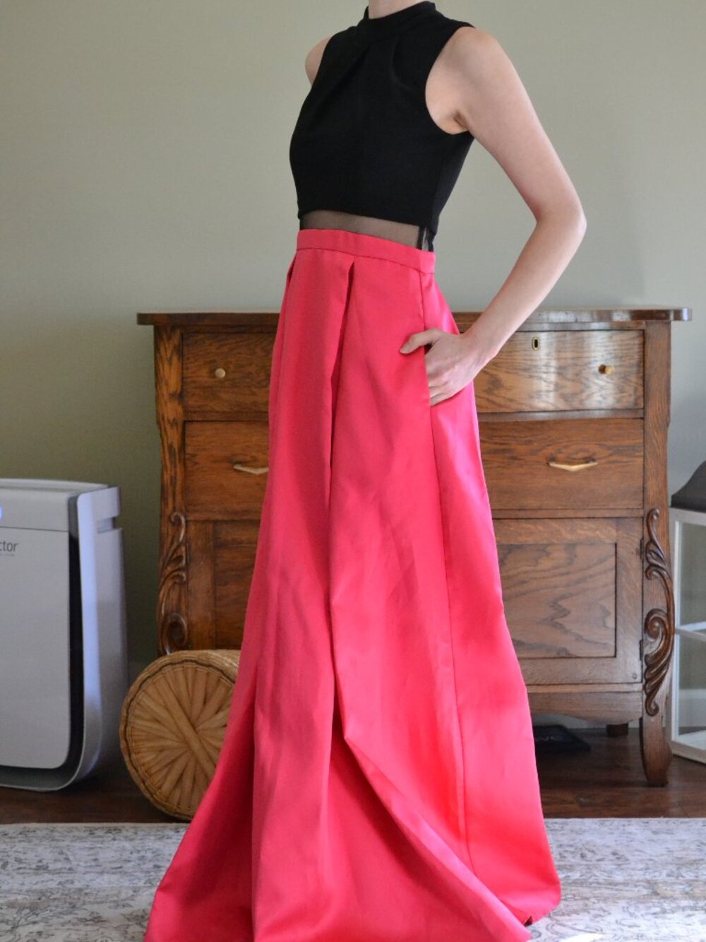 Betsy & Adam Size 2 Prom Dress Banquet Gown Hot Pink & Black